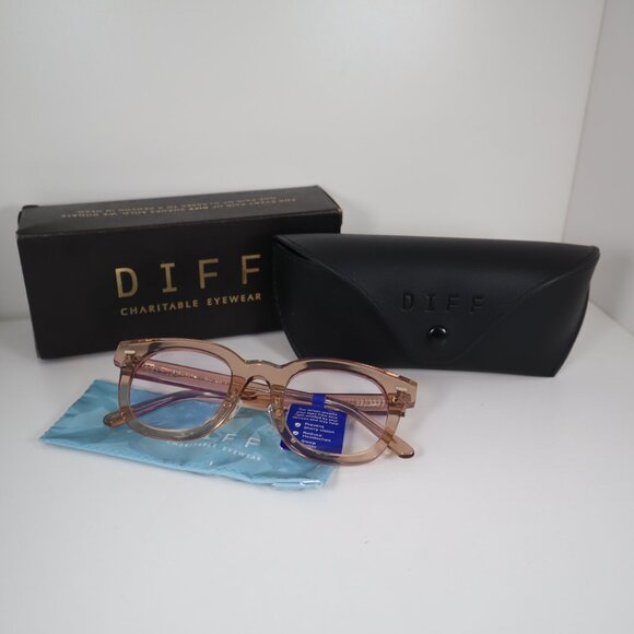 DIFF EYEWEAR SUMMER VC-BB175 VINTAGE CRYSTAL Blue Light Glasses 47mm - Picture 1 of 8